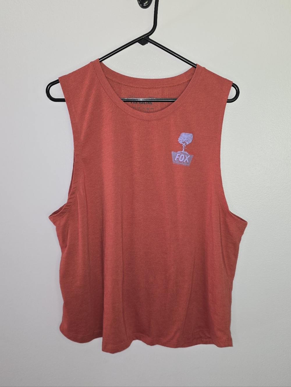 Fox Coral Red Sleeveless Womens Muscle Tee NWOT
